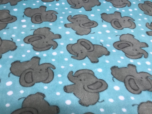 GREY ELEPHANTS ON TURQUOISE DOTS