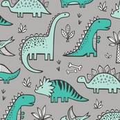 DINOSAURS ON GREY [SPECIAL ORDER]