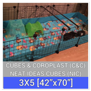 CUSTOM 3X5 [42"X70"] C&C/NIC FLEECE CAGE LINERS (Many Absorbency Options)