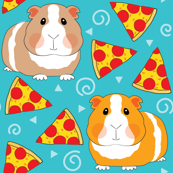 GUINEA PIG PIZZA ON TURQUOISE [SPECIAL ORDER]