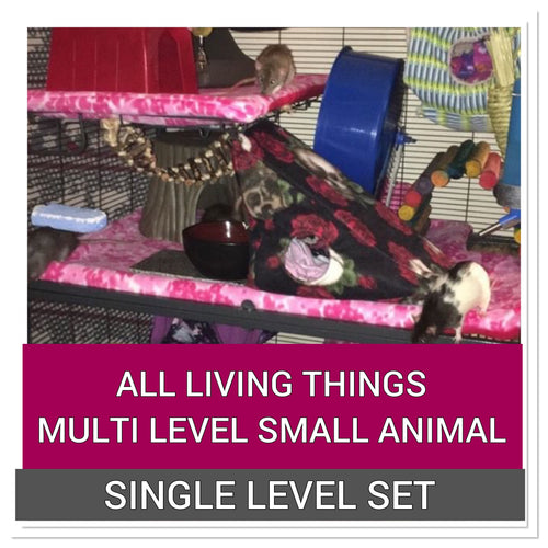 CUSTOM LINER SET FOR [SINGLE - CUT OUT] ALL LIVING THINGS MULTI LEVEL CAGE (Many Absorbency Options)