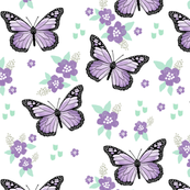 PURPLE BUTTERFLIES ON WHITE [SPECIAL ORDER]