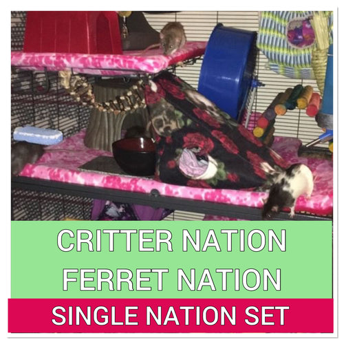 CUSTOM LINER SET FOR [SINGLE - CUT OUT] CRITTER NATION/FERRET NATION FLEECE CAGE (Many Absorbency Options)