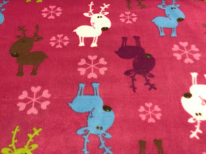 REINDEERS ON RASPBERRY PINK