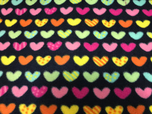 RAINBOW HEARTS ROWS ON BLACK