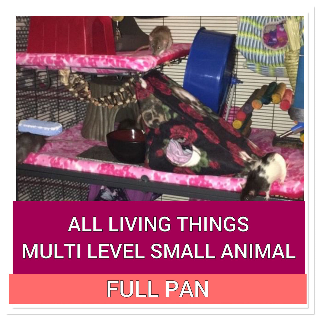 CUSTOM FULL PAN ALL LIVING THINGS FLEECE CAGE LINERS (Many Absorbency Options)