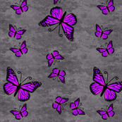 PURPLE BUTTERFLIES ON CHARCOAL [SPECIAL ORDER]