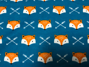 FOXES ON TURQUOISE [COTTON]