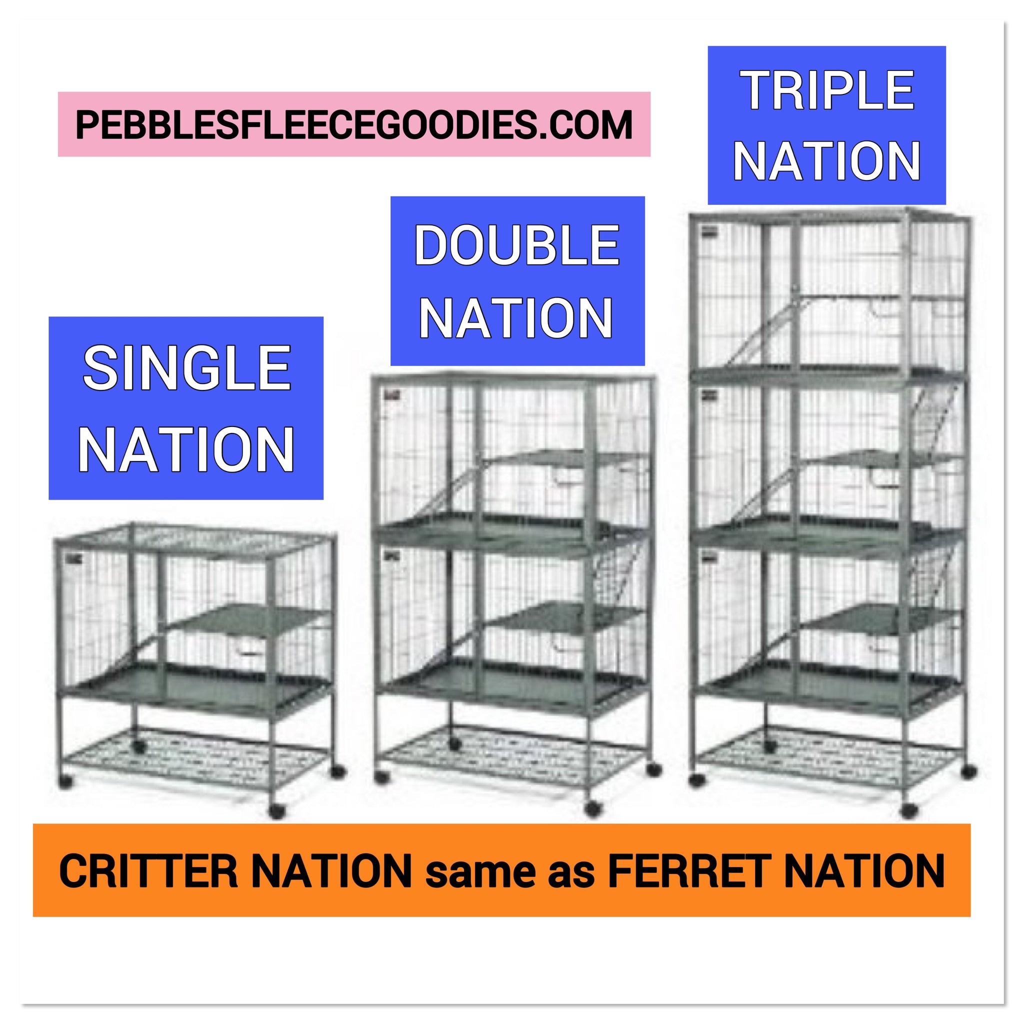 Ferret Nation / Critter Nation Fleece Absorbent Cage Liners With Built in  Scatter Guards 