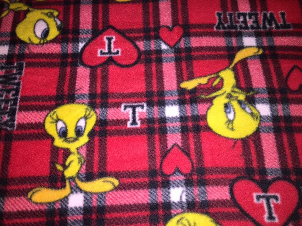 TWEETY BIRD ON RED PLAID