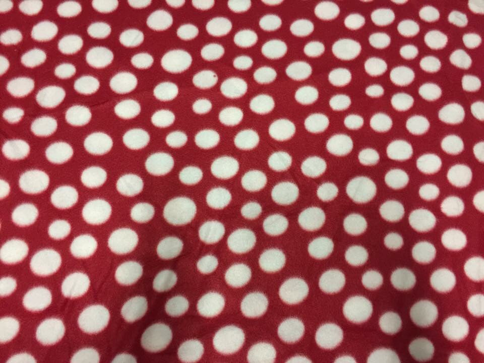 WHITE DOTS ON RED