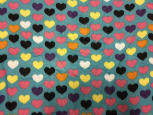 COLORFUL HEARTS ON SEAFOAM