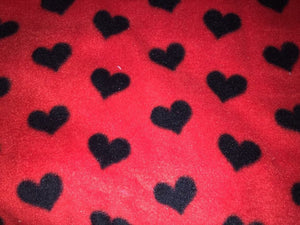 BALCK HEARTS ON RED